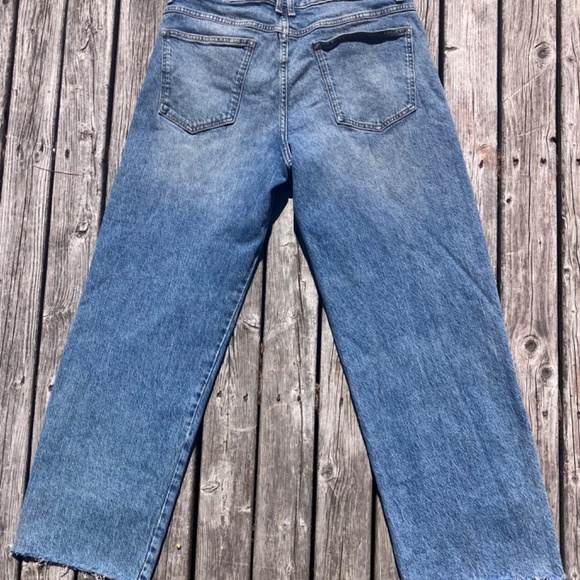 We The Free Risk Taker Mid-Rise Straight Jeans Size 31 Frayed Hem Ankle Crop - Picture 6 of 12
